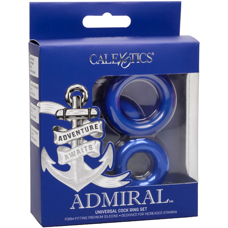 Ensemble 3 Cockrings Admiral Silicone Tailles Graduées Bleu - CalExotics