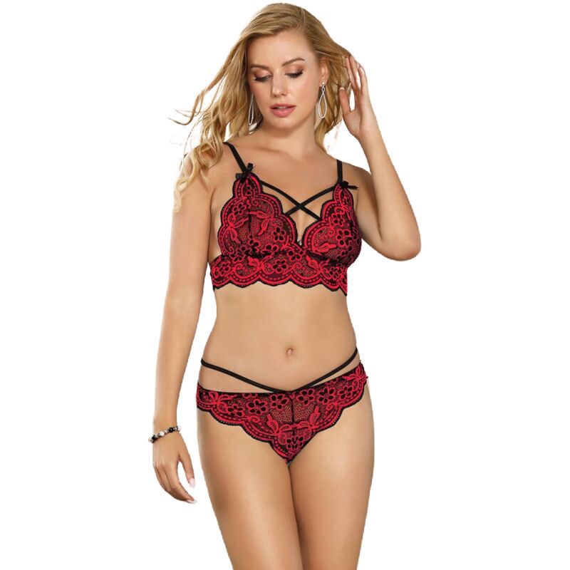 Ensemble Lingerie 2 Pièces Top et String Dentelle Brodée - Subblime