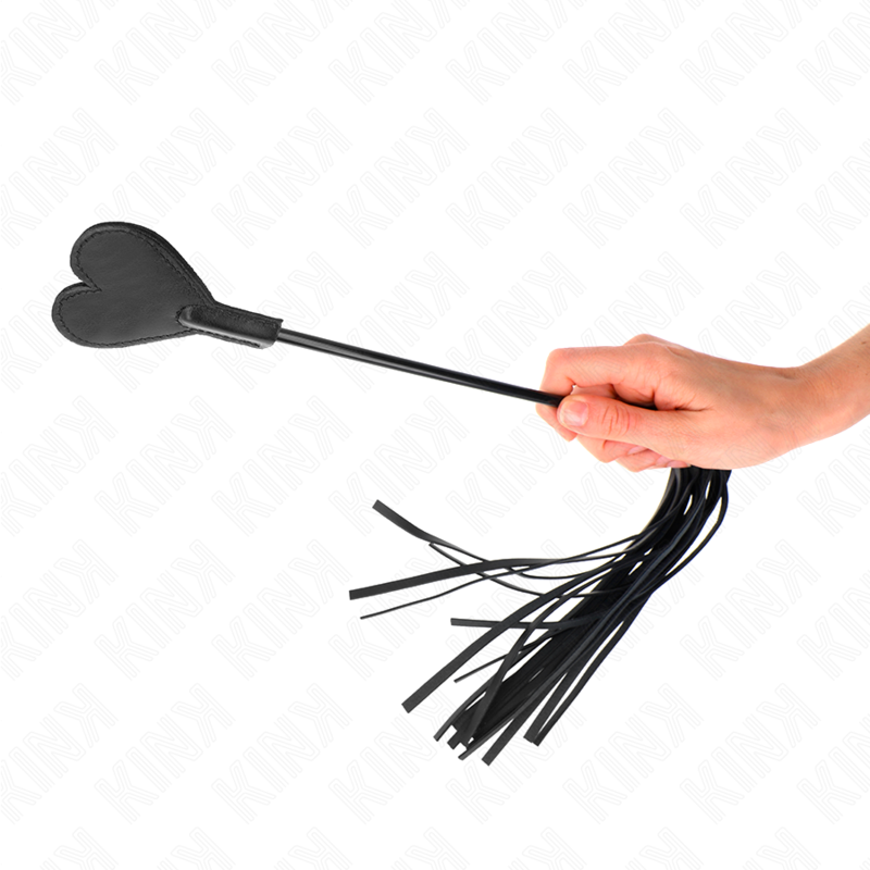 Fouet BDSM Manche en Forme de Cœur Cuir 35 cm - Kink