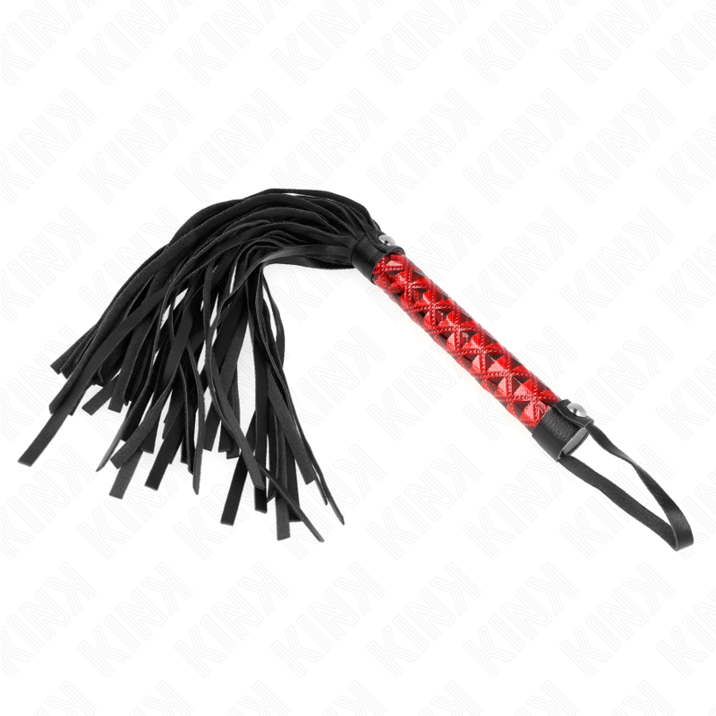 Fouet BDSM Motif Diamant 40 cm Poignée Ergonomique - Kink