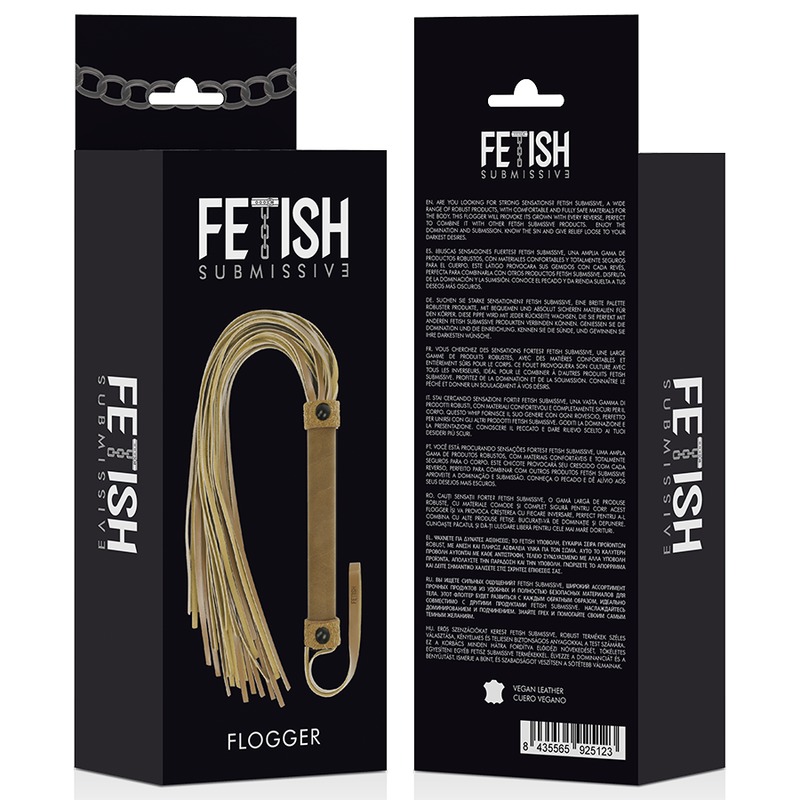 Fouet BDSM Origin Cuir Vegan Manche Sans Nickel 28 cm - Fetish Submissive