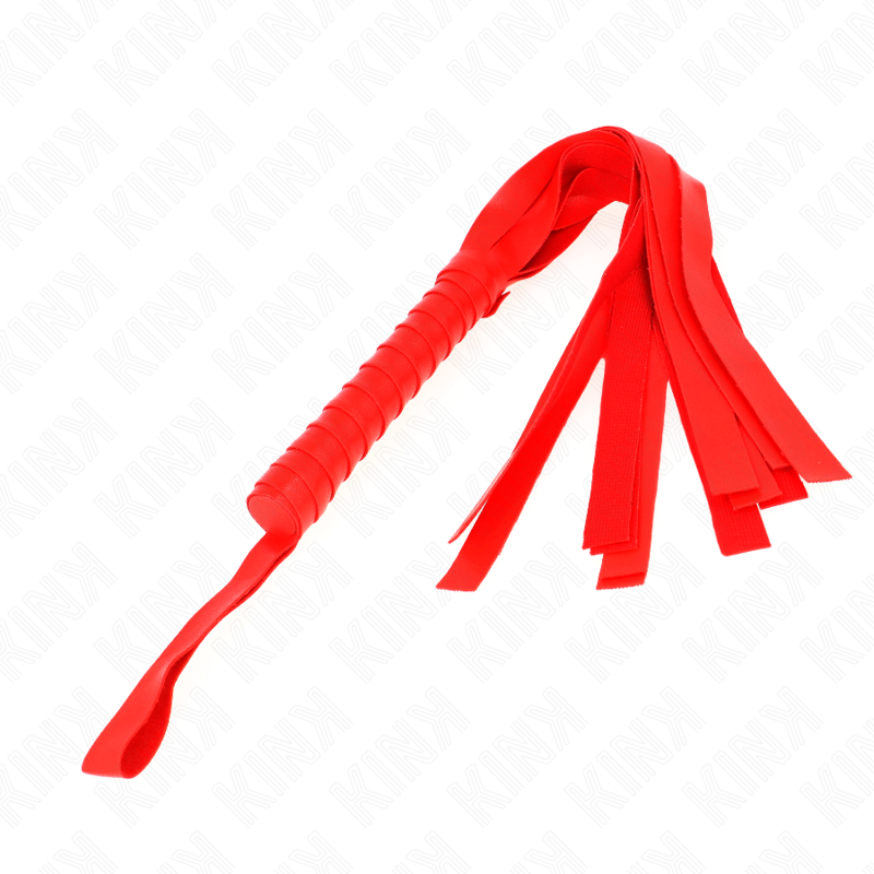 Fouet BDSM Queue Large Cuir et PVC Manche Bois 48,5 cm - Kink