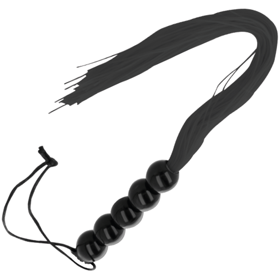Fouet de Bondage Fin Élégant 45 cm Poignée Ergonomique - Darkness