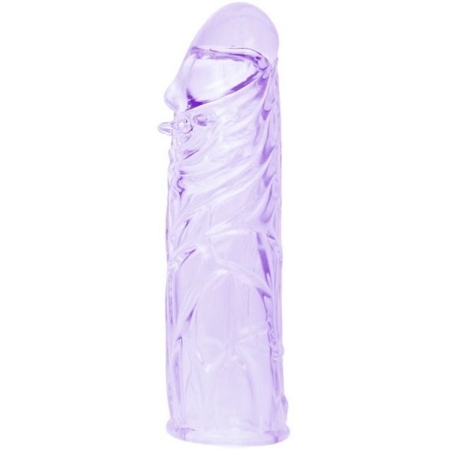 Gaine à Pénis Lilas Silicone Adaptable Réversible 13 cm - Baile