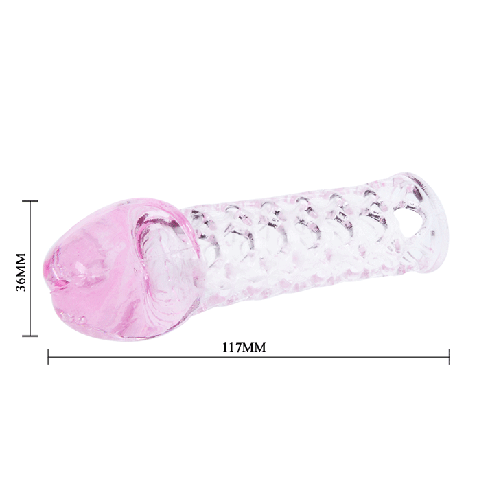 Gaine à Pénis Texturée Extension +2,5 cm Effet Cockring TPR - Baile