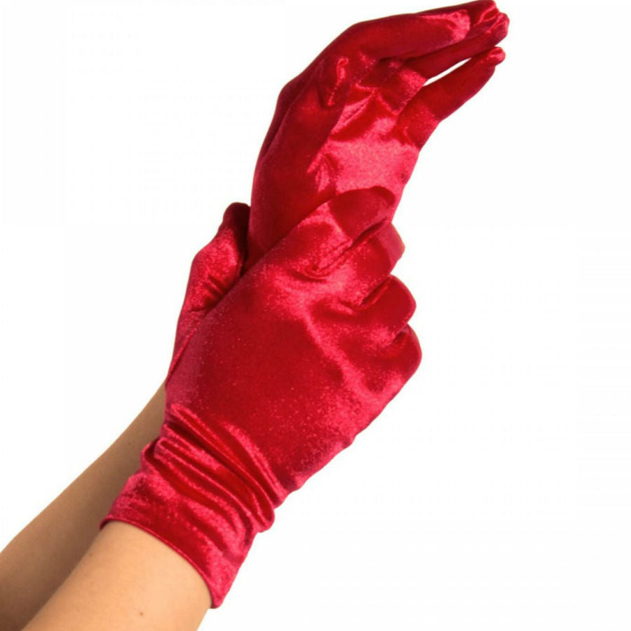 Gants Courts Satin Brillant Élastiques - Polyamide - Leg Avenue