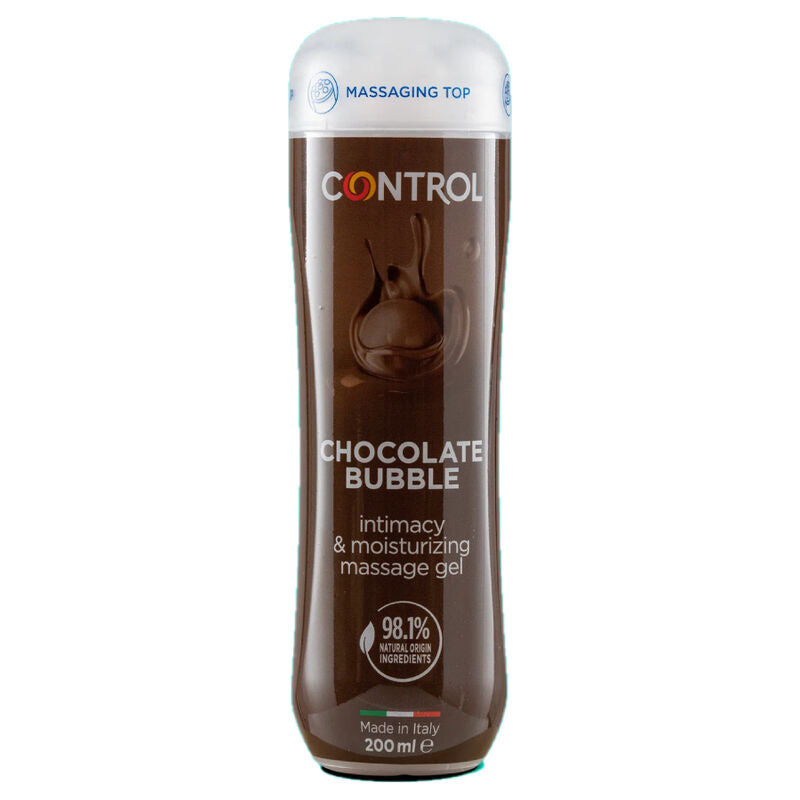 Gel de Massage 3-en-1 Bubble Chocolate Comestible 200 ml - Control