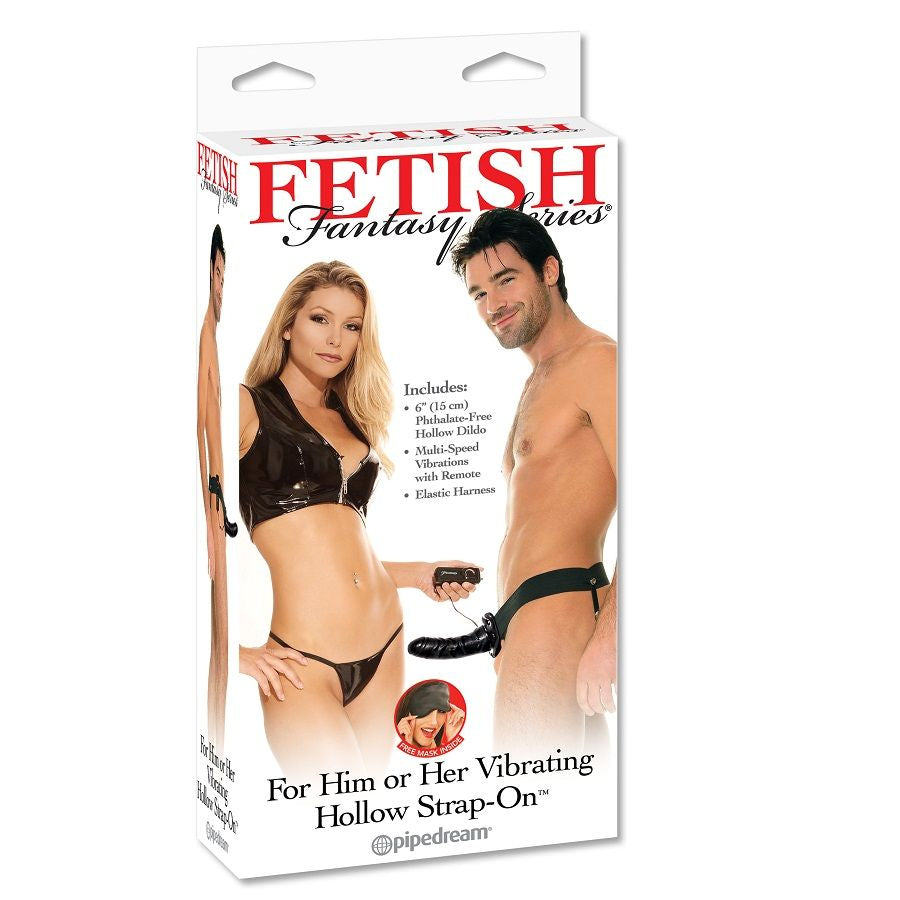 Gode Ceinture Creux Vibrant Mains Libres Multi-Vitesses Noir - Fetish Fantasy