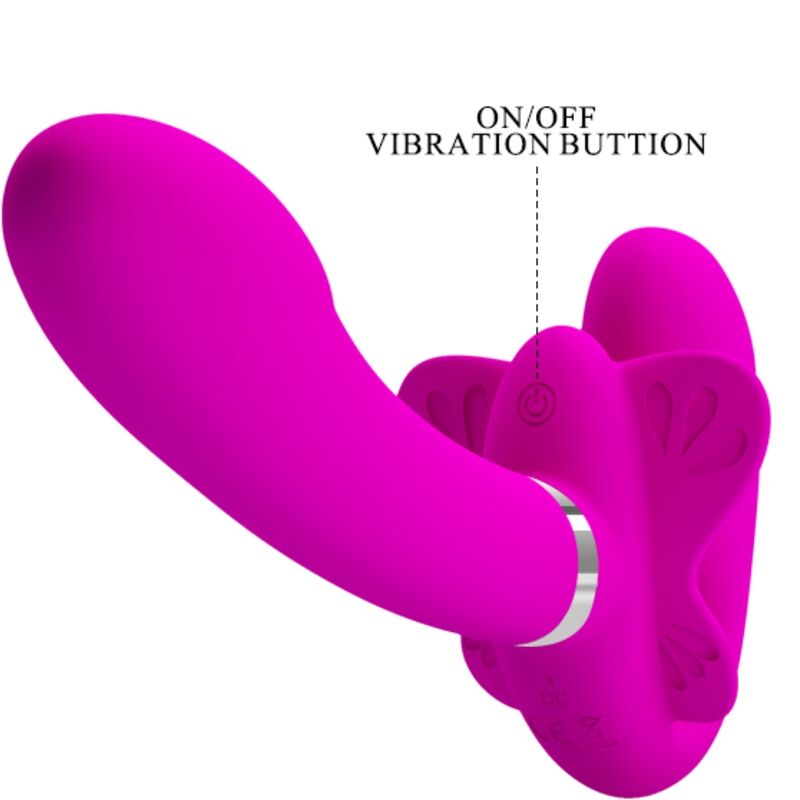 Gode Ceinture Double Sans Harnais Valerie 12 Vibrations Rechargeable - Pretty Love