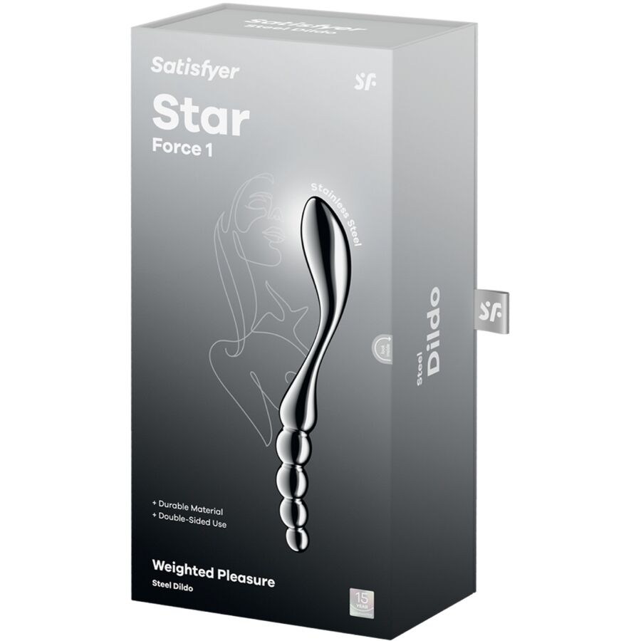 Gode Double Star Force 1 Acier Inoxydable Jeux de Température - Satisfyer