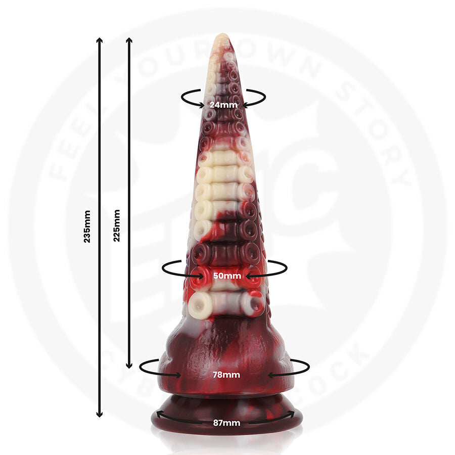 Gode Dragon Draxis Abyssal Shadow Silicone XXL 23,5 cm - Epic Cybersilicock