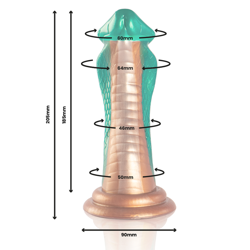 Gode Python Cobra Silicone Texturé Ventouse 20,5 cm - Epic Cybersilicock