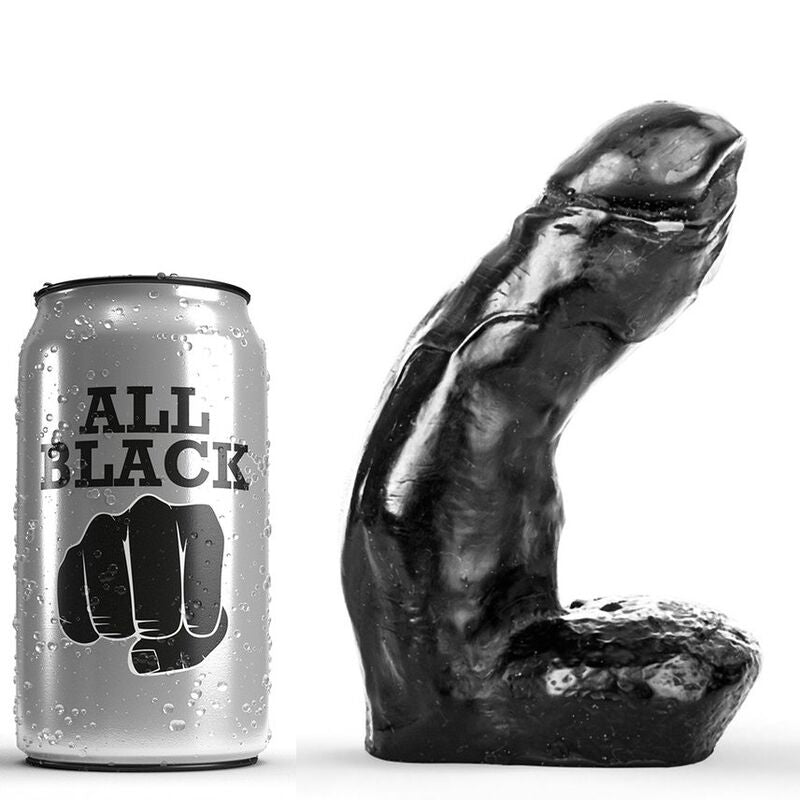 Gode Réaliste 15 cm avec Testicules Silicone Lisse - All Black
