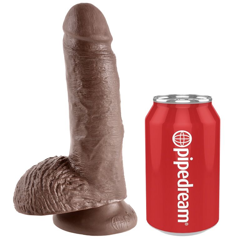 Vue d'ensemble — gode ventouse King Cock, réaliste testicules