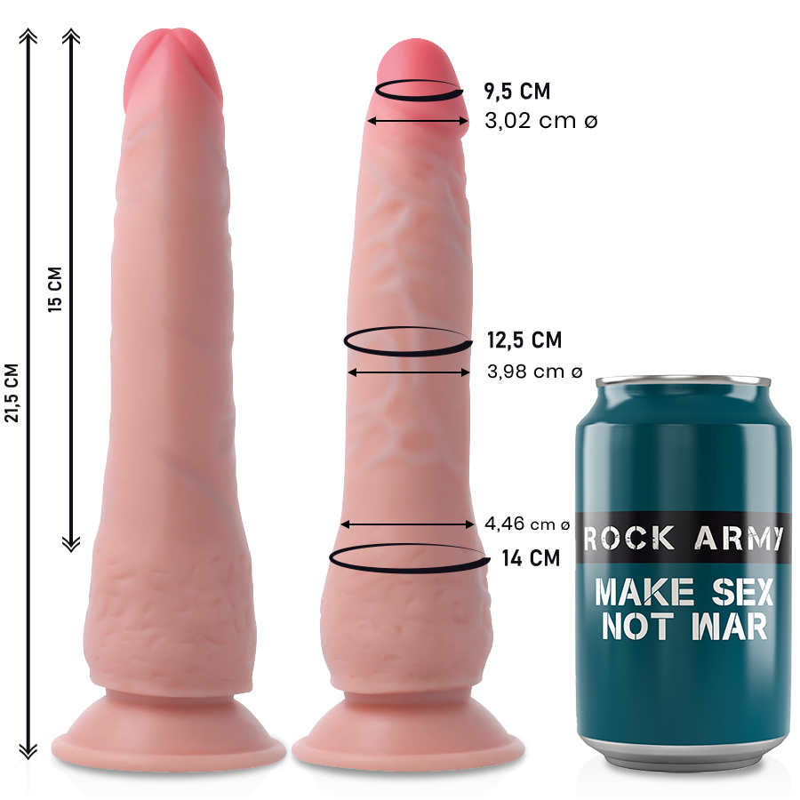 Gode Réaliste Crusader Double Densité Ventouse 21,5 cm - Rock Army
