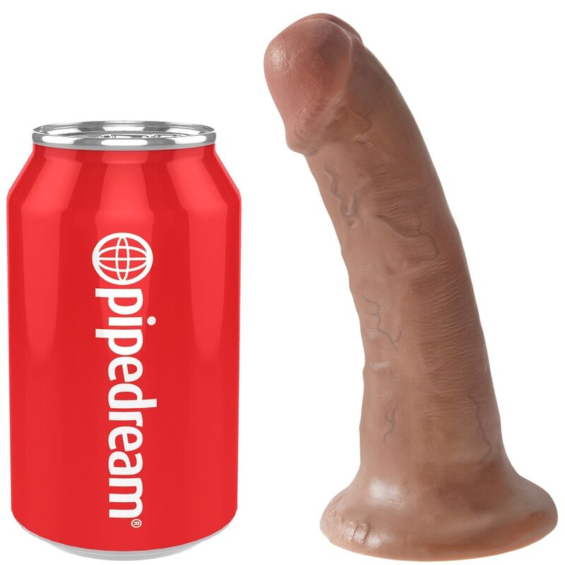 Gode Réaliste Veiné Base Ventouse Marron - King Cock