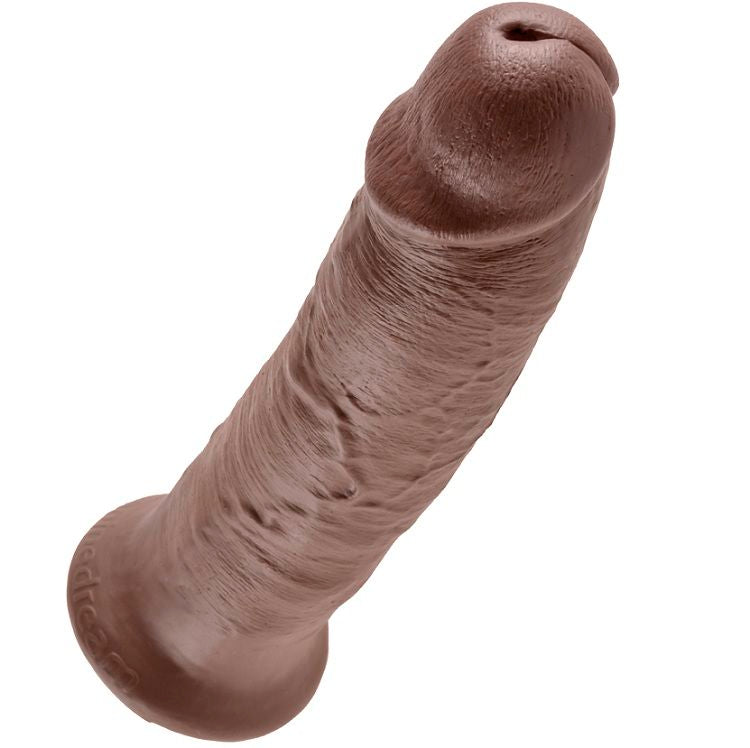 Gode Réaliste Veiné Base Ventouse Marron - King Cock