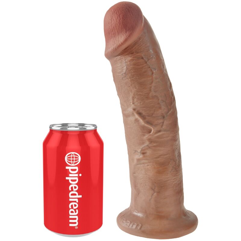 Gode Réaliste Veiné Base Ventouse Marron - King Cock