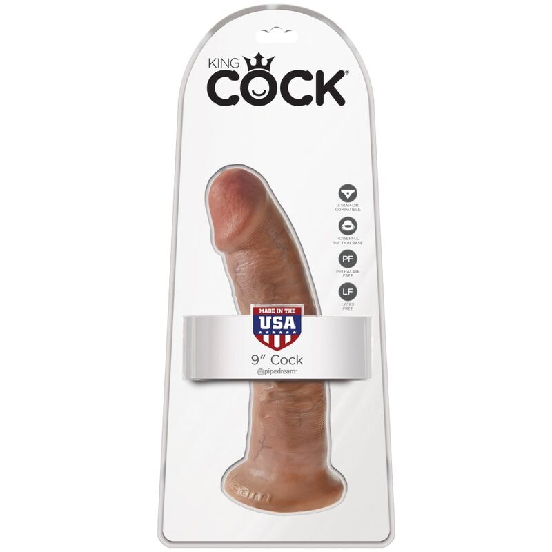 Gode Réaliste Veiné Base Ventouse Marron - King Cock