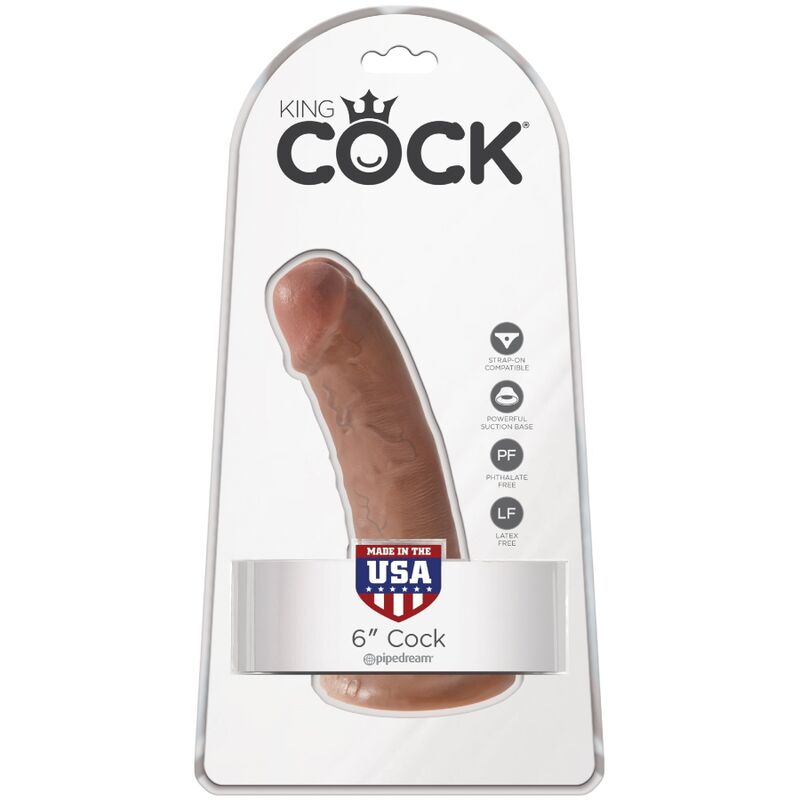 Gode Réaliste Veiné Base Ventouse Marron - King Cock