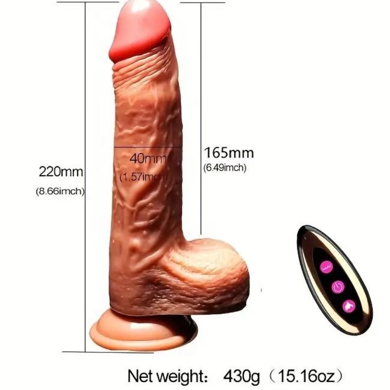 Gode Réaliste Vibrant Rotatif Télécommandé 12 Modes Rechargeable - Armony