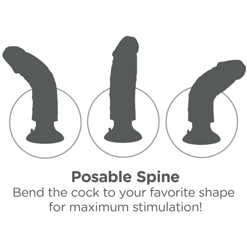 Schéma explicatif — gode réaliste King Cock, vibrant ventouse