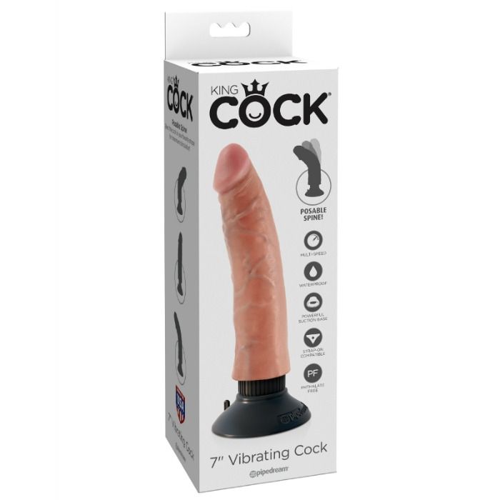 Vue d'ensemble — gode réaliste King Cock, vibrant ventouse
