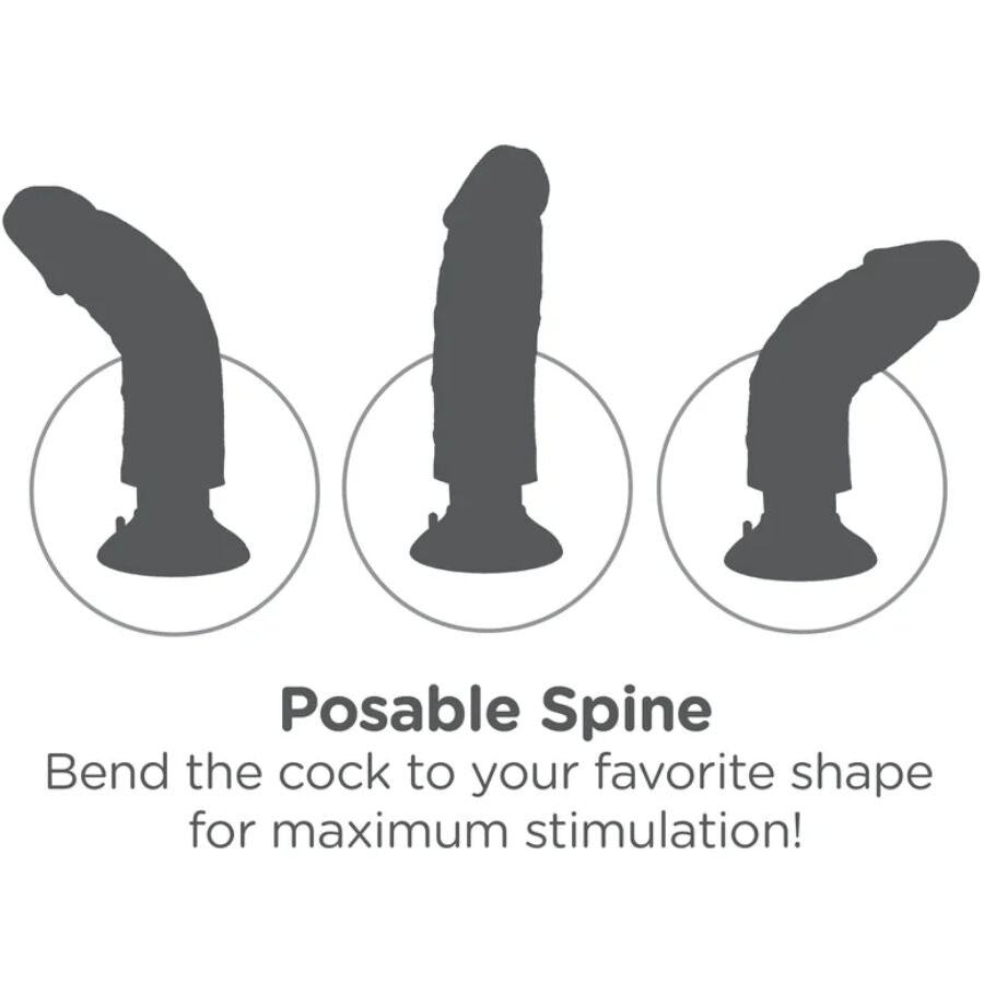 Gode Réaliste Vibrant Ventouse Marron - King Cock
