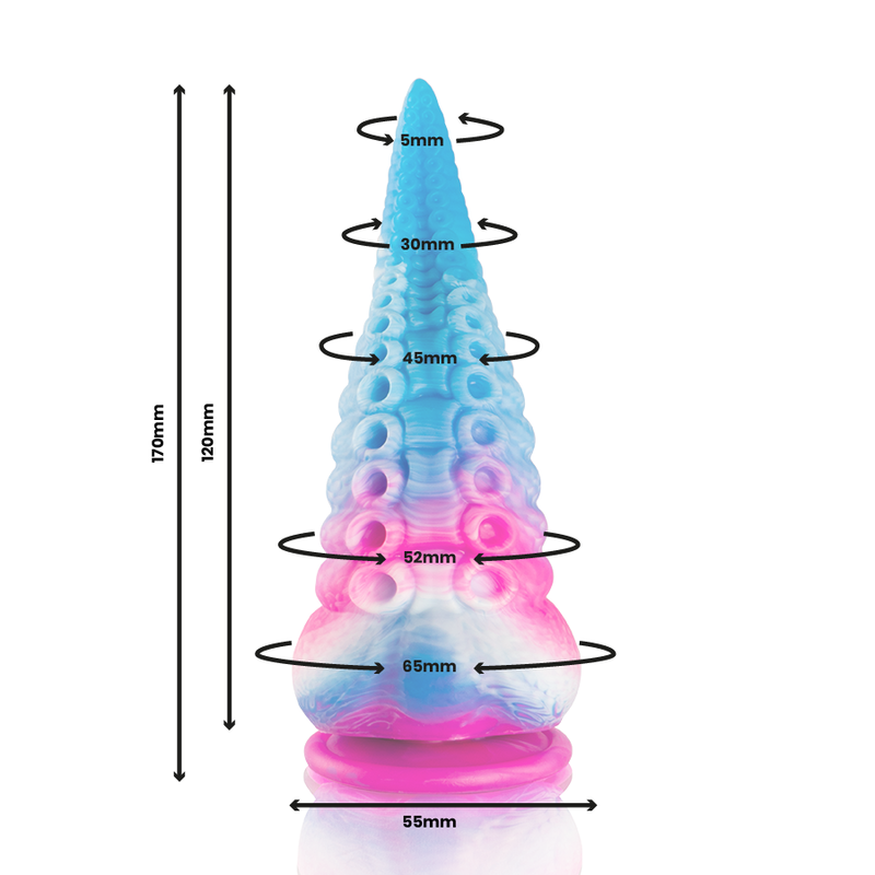 Gode Tentacule Phorcys Silicone Multi-Courbes Progressif - Epic Cybersilicock