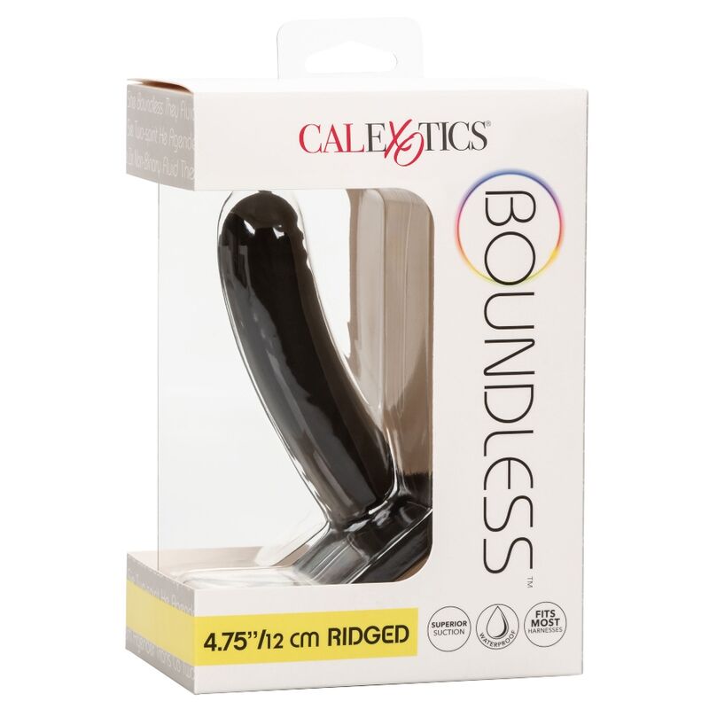 Gode Ventouse Boundless 12 cm Silicone Incurvé Striée Compatible Harnais - CalExotics