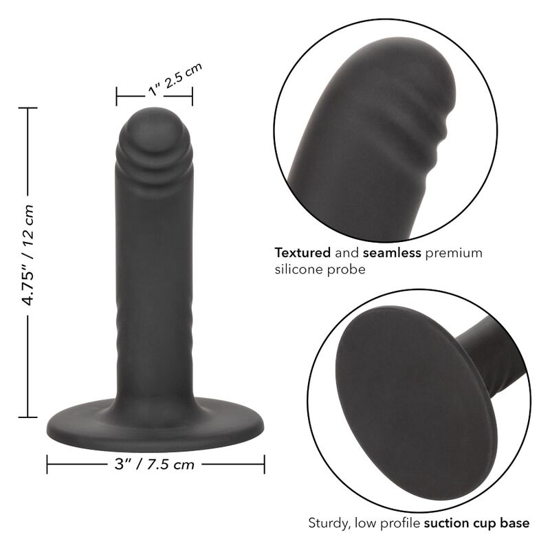 Gode Ventouse Boundless 12 cm Silicone Incurvé Striée Compatible Harnais - CalExotics