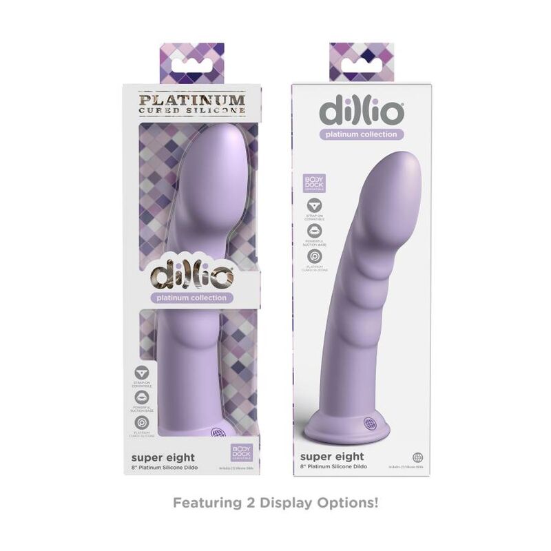 Gode Ventouse Silicone Platine Super Eight 20 cm - Dillio Platinum