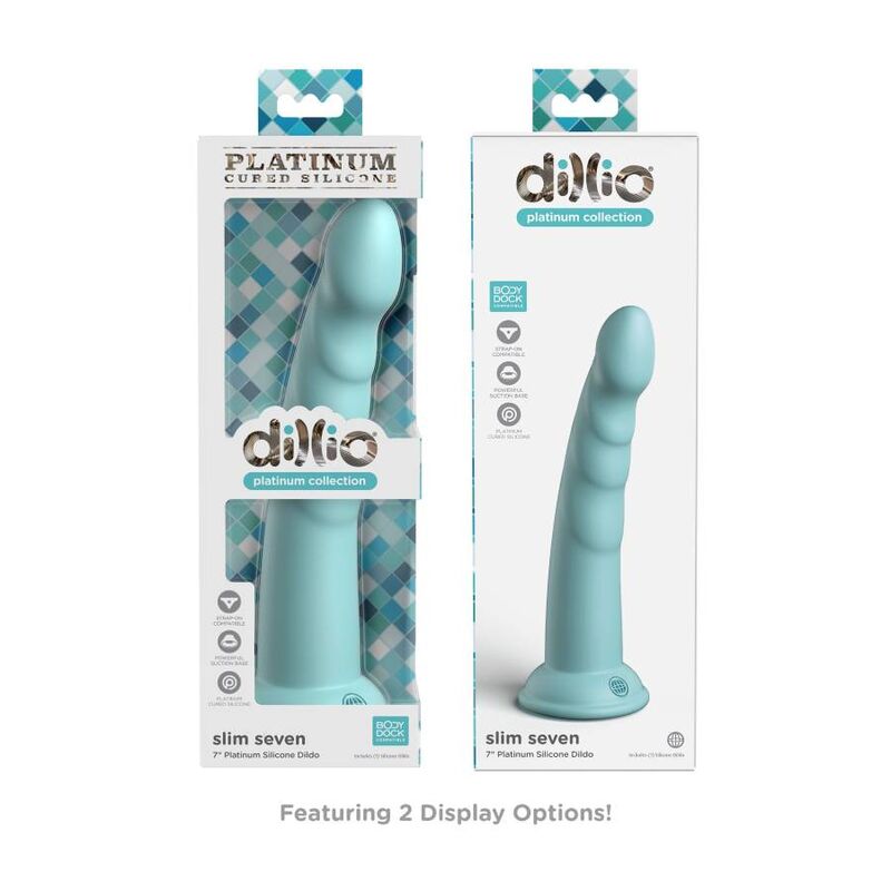 Gode Ventouse Slim Seven Silicone Platine - Dillio Platinum