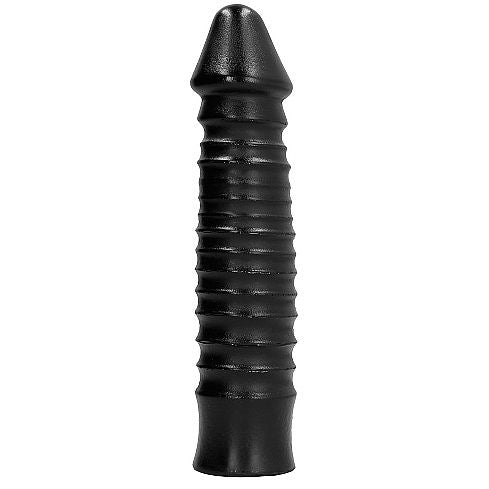 Gode XXL Nervuré All Black 26 cm Large Texturé - All Black