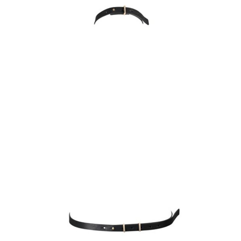 Harnais BDSM Maze Vegan Réglable Cou et Taille Noir - Bijoux Indiscrets
