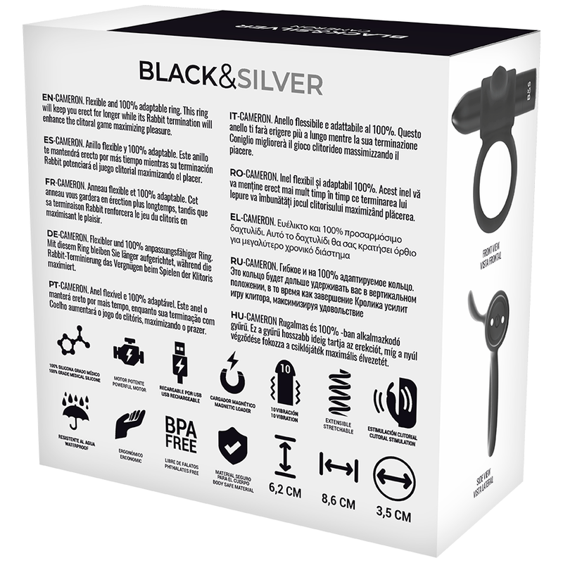 BLACK&amp;SILVER - CAMERON WATCHME REMOTE CONTROL COCKRING