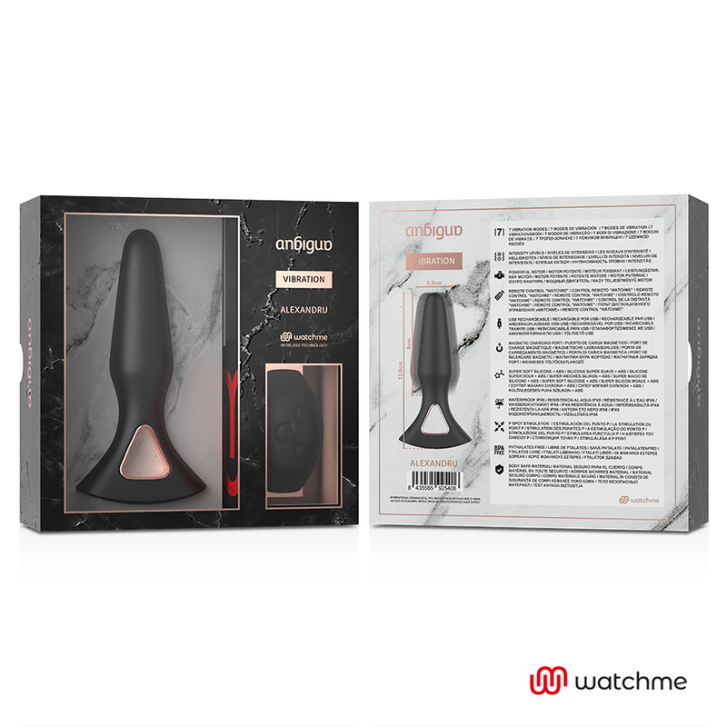 ANBIGUO - WATCHME VIBRATOR REMOTE CONTROL ANAL PLUG ALEXANDRU