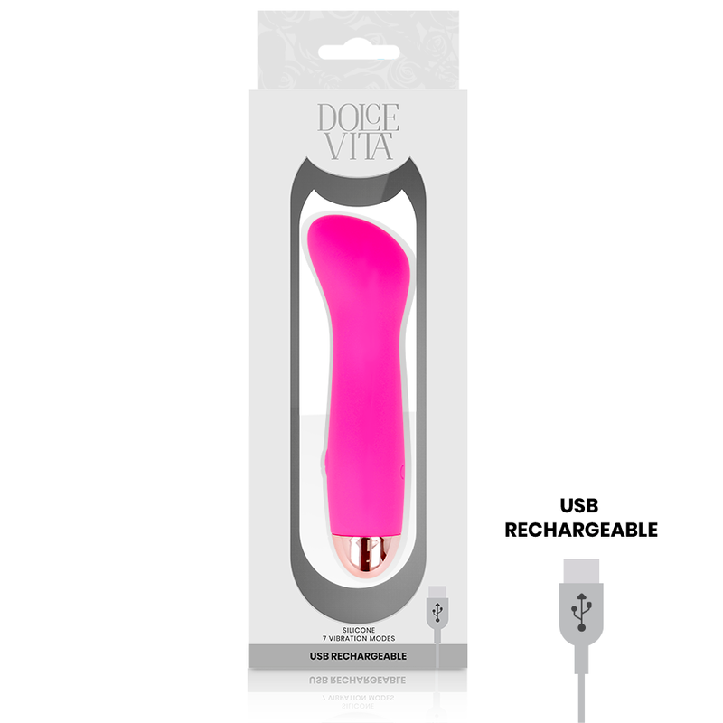 DOLCE VITA - ONE ROSE RECHARGEABLE VIBRATOR 7 SPEEDS