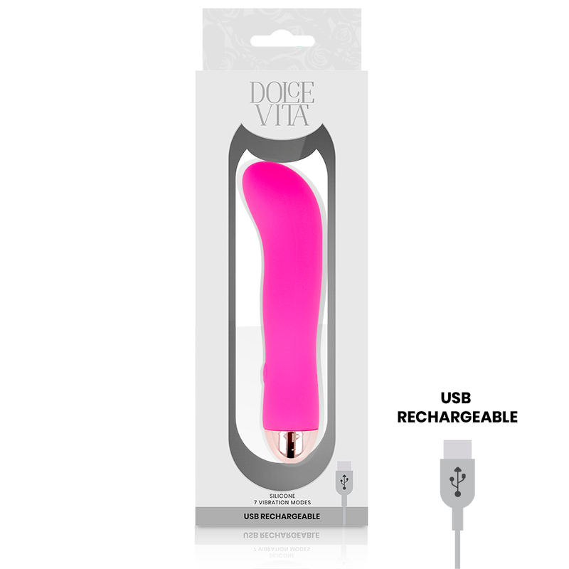 DOLCE VITA - RECHARGEABLE VIBRATOR, TWO PINK LIGHTS, 7 SPEEDS