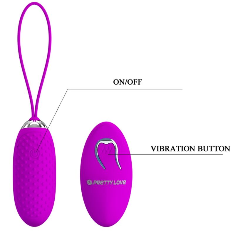 PRETTY LOVE - JOANNA VIBRATING EGG WITH REMOTE CONTROL AND 12 MODES