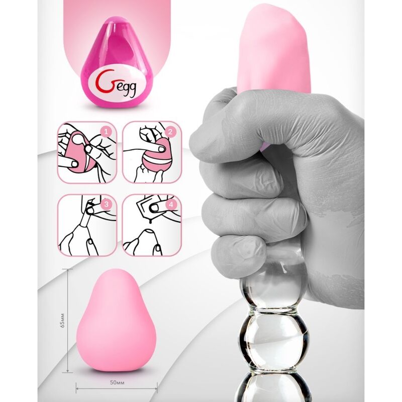 Textured reusable masturbator pink egg