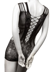 Plus size peek-a-boo mini dress