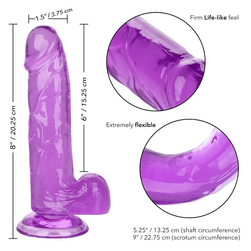 CALEXOTICS - QUEEN SIZE DILDO, PURPLE, 15.3 CM