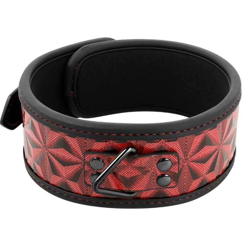 BEGME - PREMIUM VEGAN LEATHER NECKLACE RED EDITION WITH NEOPRENE LINING