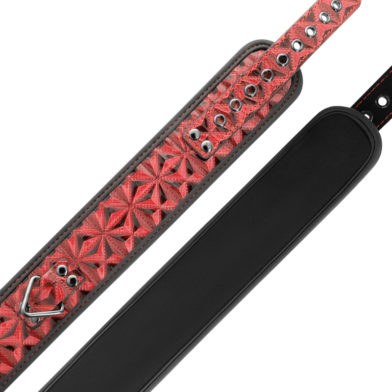 Premium vegan leather collar red edition with neoprene lining