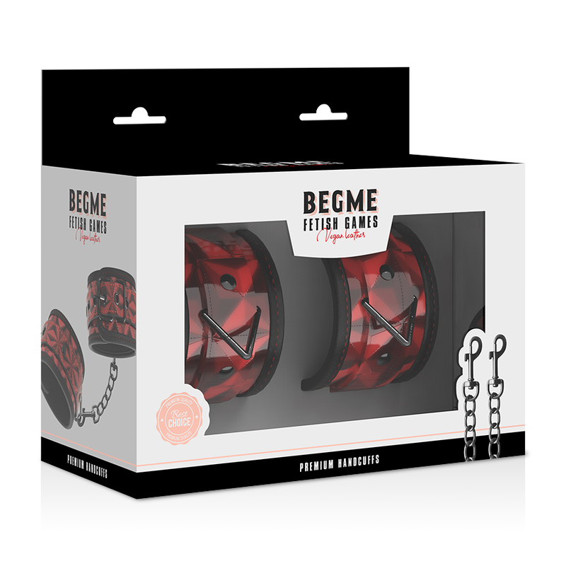 Premium handcuffs red edition with neoprene lining
