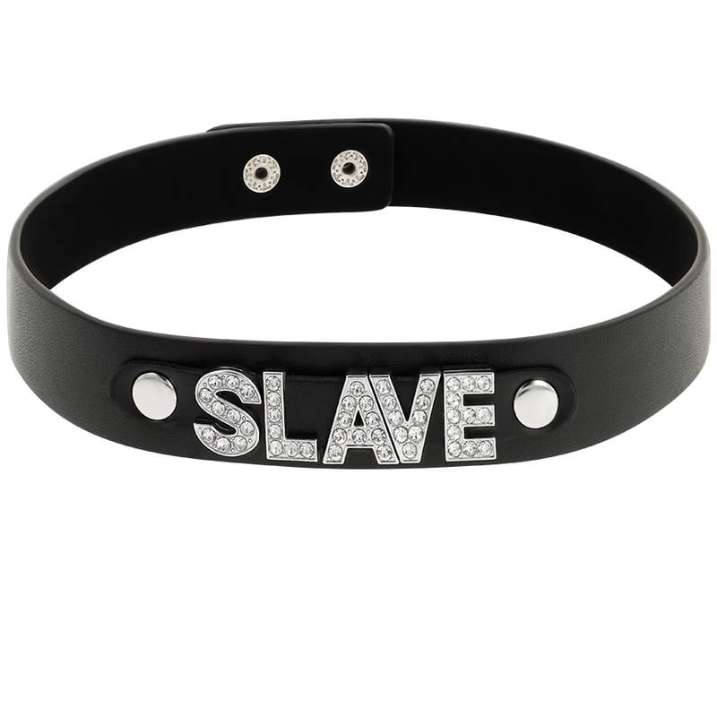 COQUETTE CHIC DESIRE - SLAVE VEGAN LEATHER NECKLACE