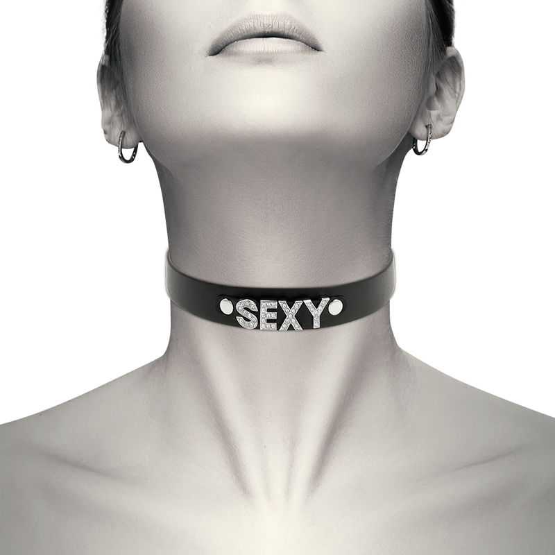 Sexy vegan leather choker