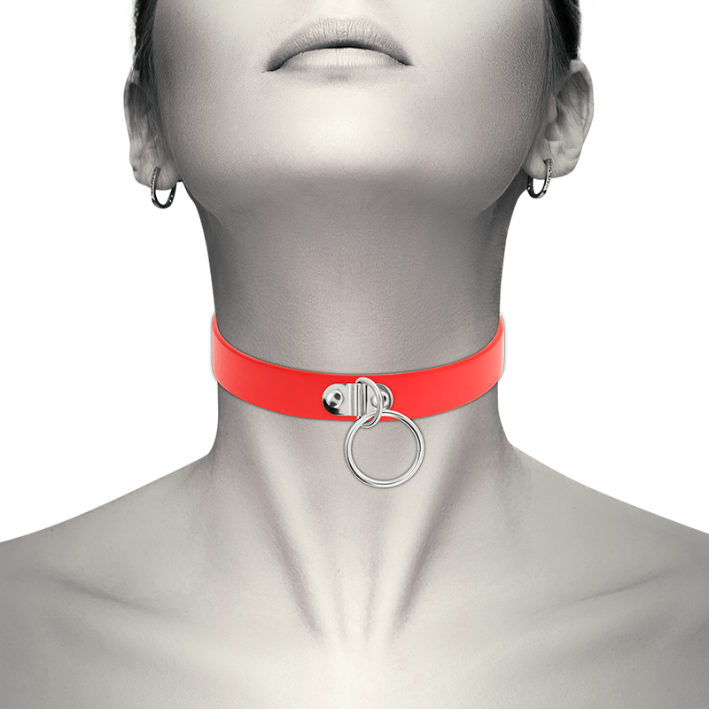 COQUETTE CHIC DESIRE - RED VEGAN LEATHER NECKLACE FOR WOMEN - FAVORITE ACCESSORY