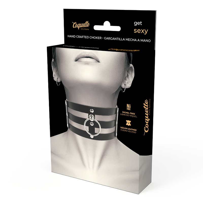 Fetish style vegan leather choker